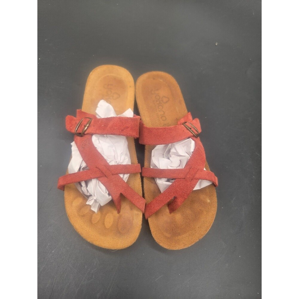 Yokono Womens Strappy Suede Sandals Cayenne Orange Size 6.5 Cook Foot Shoe Spain